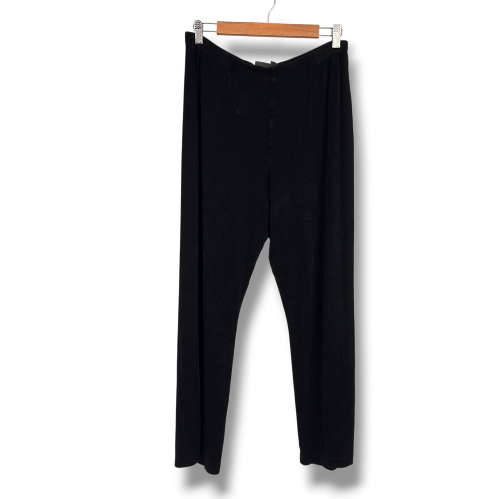 Travelers by Chico's Black Slinky Pull On Straight Leg Pants Size 2 Short‎